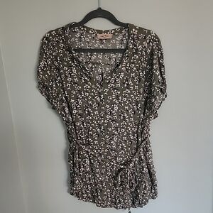 Olive Green Floral Print Women Top by Full Moon Maternity